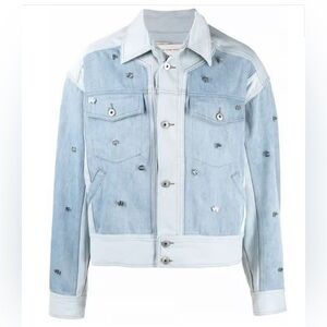 Feng Chen Wang Denim Logo Embellished Jacket